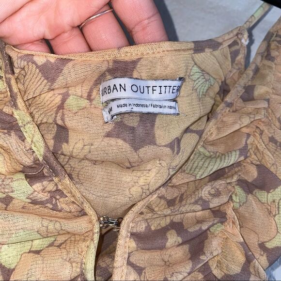 Urban Outfitters UO Yellow Scrunched Corset Style Cami Crop Top - Picture 5 of 7